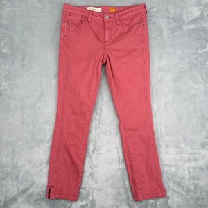 Pilcro and the Letterpress Pants Womens 27 (Fits 30x26) Pink Stet Slim Fit Ankle